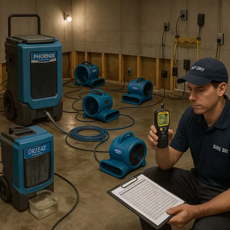 Structural Drying and Dehumidification process in Graceville, FL
